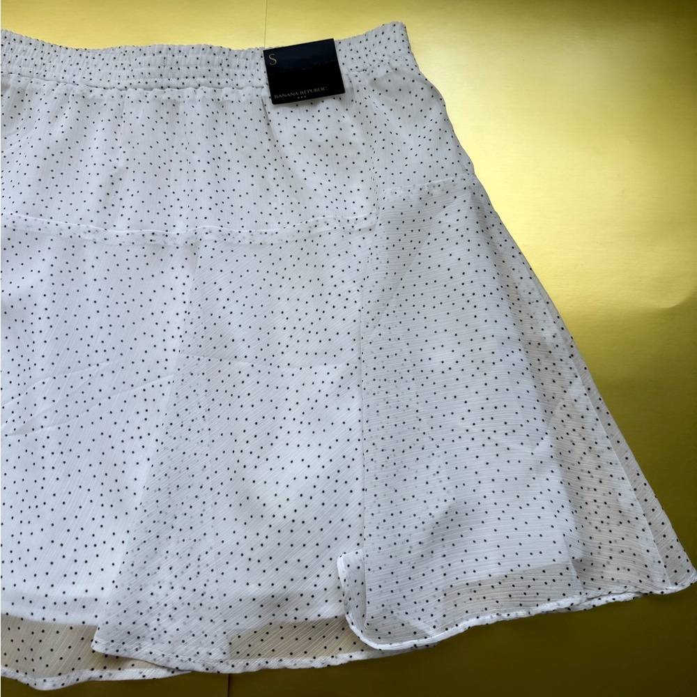Banana Republic White Polka Dots Flowy Mini A-Line Summer Chic size Small - Picture 14 of 16